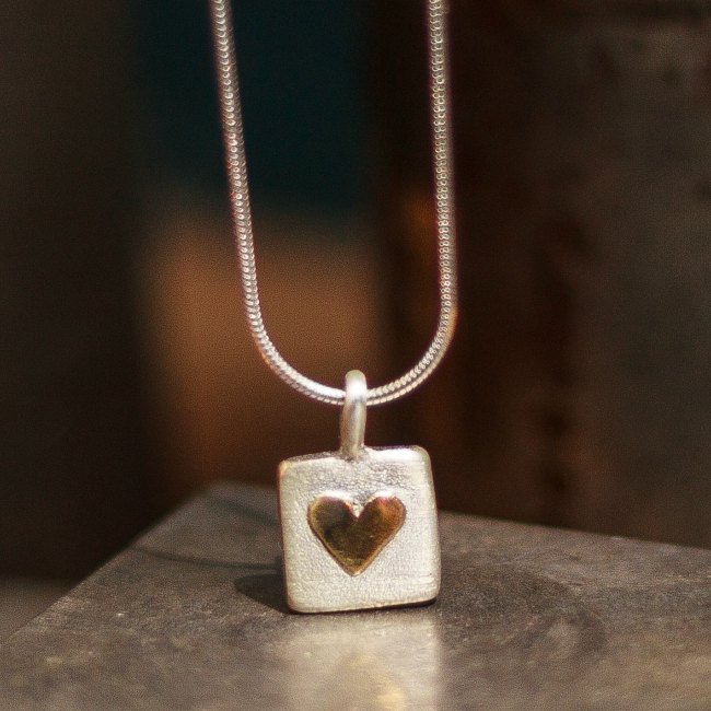 Chunky heart of gold pendant-small